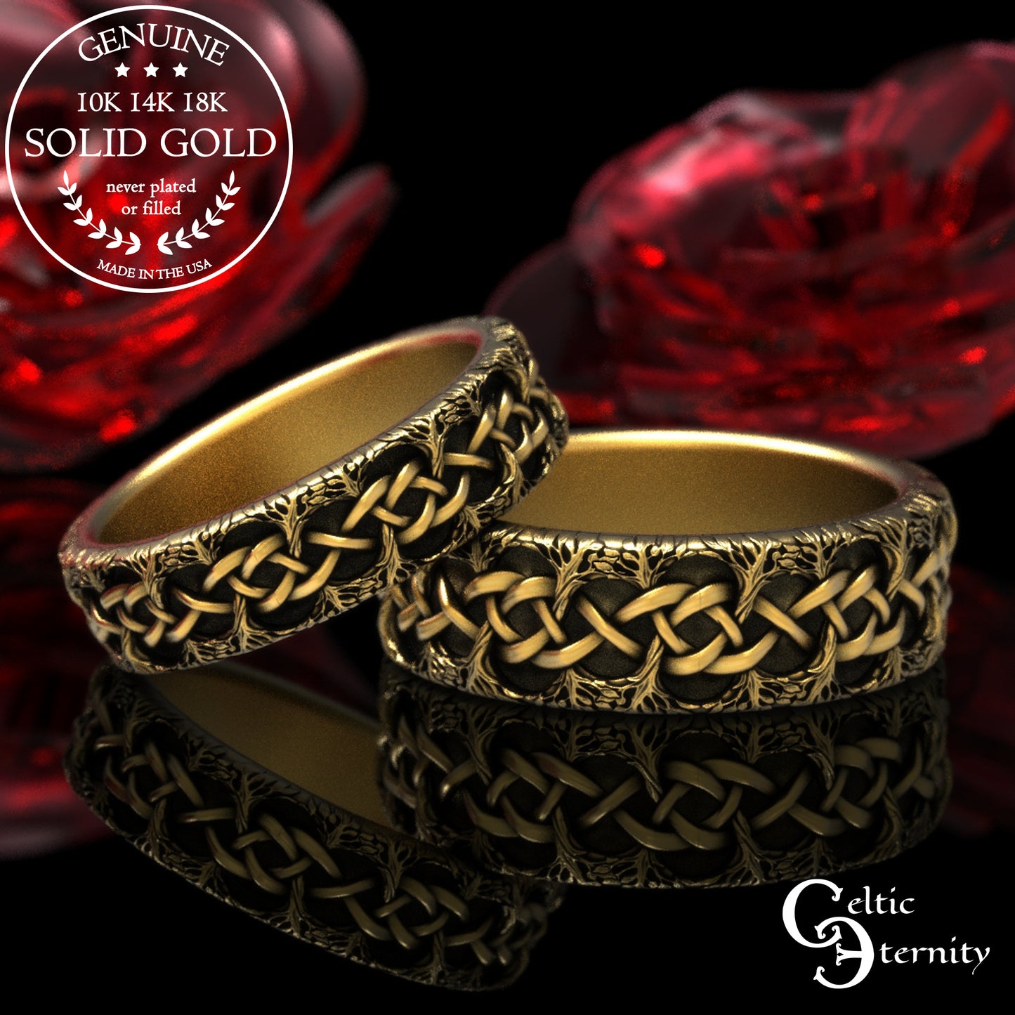 Woman's Sterling Celtic Knotted Forest Wedding Band, 2044