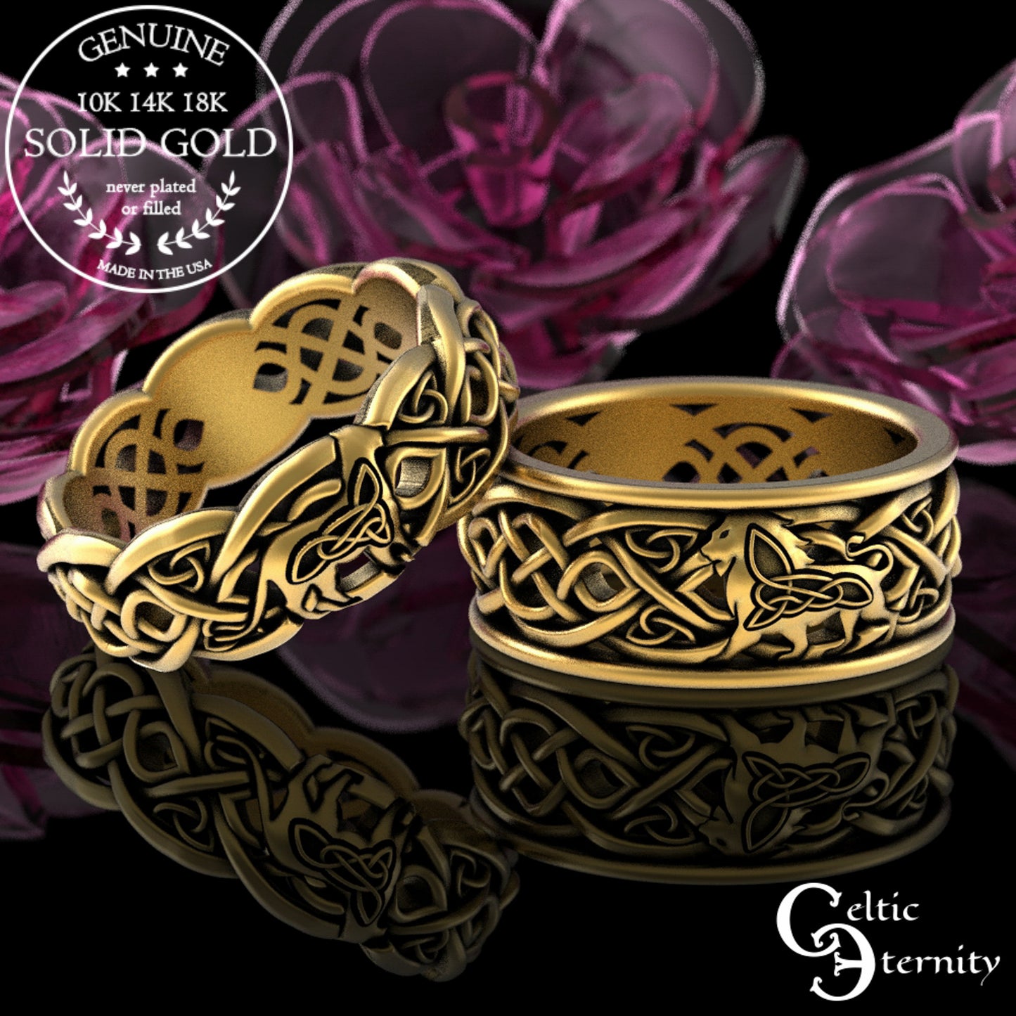 Sterling Woman's Cougar or Lioness Wedding Band, 3054