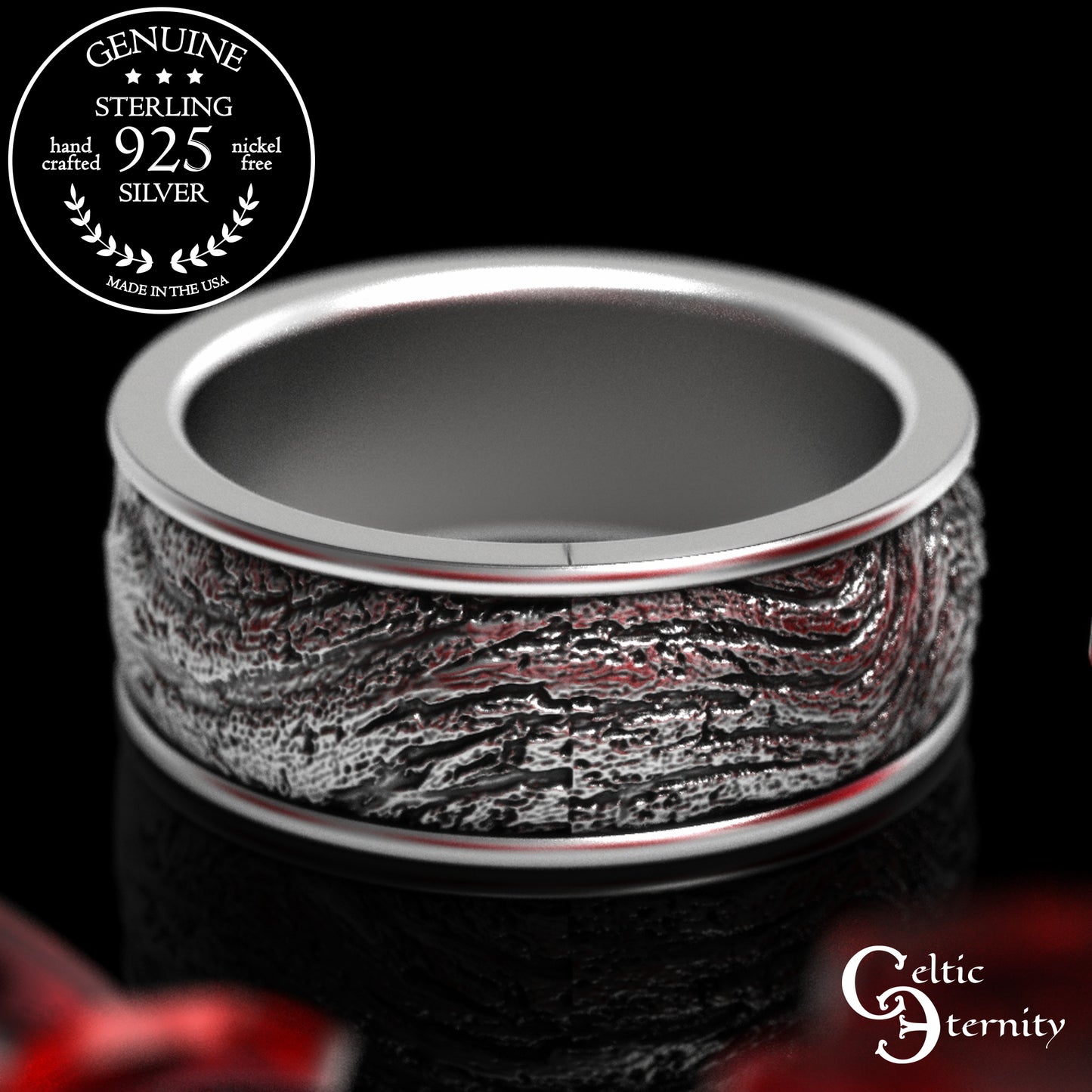 Sterling Silver His Hers Irish Rabbits Wedding Band Set, 3179 1796