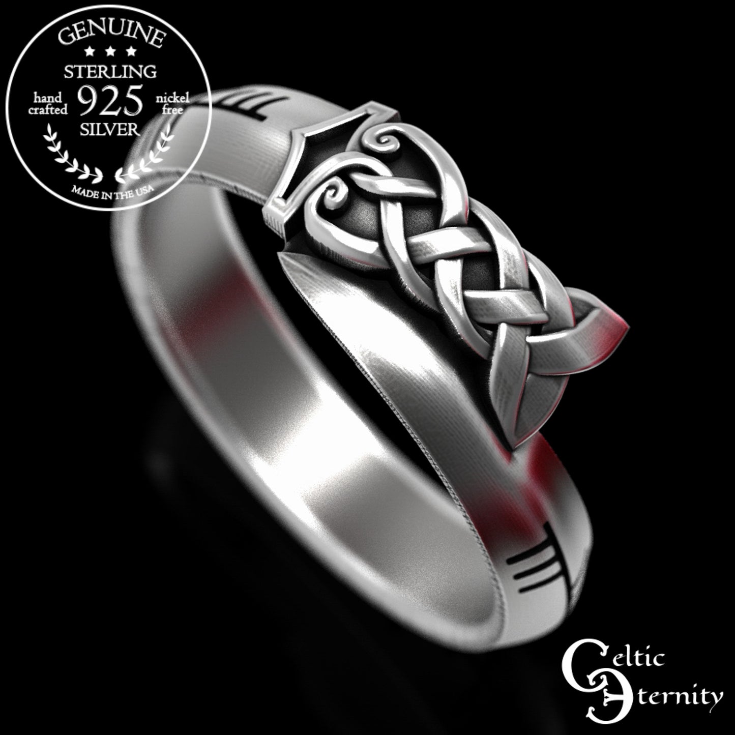 Sterling Silver Ogham Sword Wedding Band, 1892