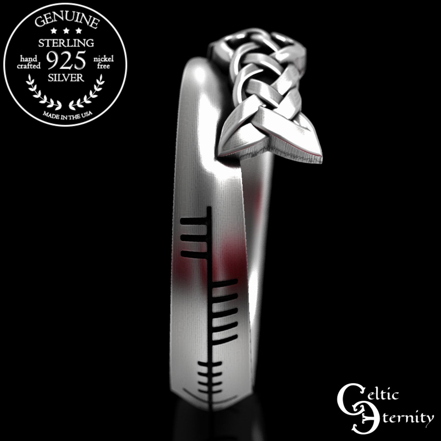 Sterling Silver Ogham Sword Wedding Band, 1892