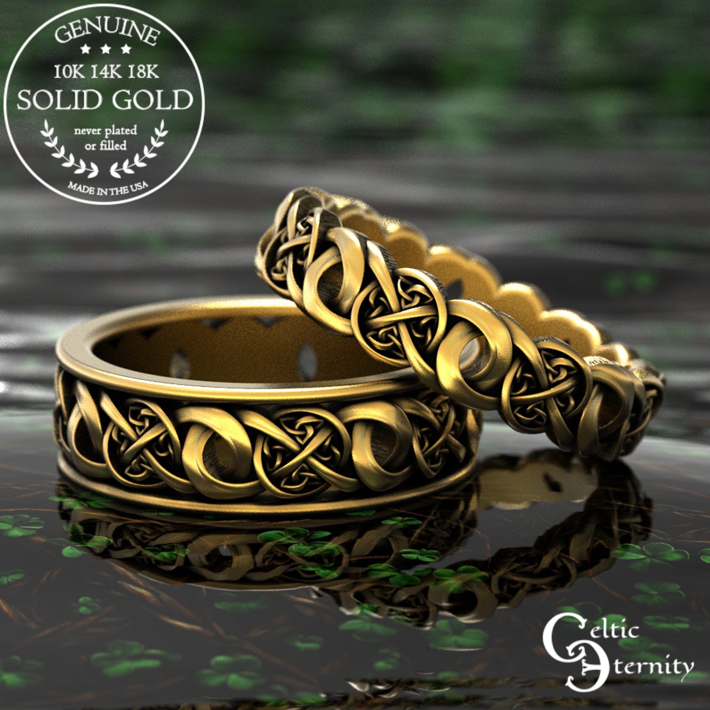 Men's Sterling Irish Trinity Knotwork Wedding Band, 1990