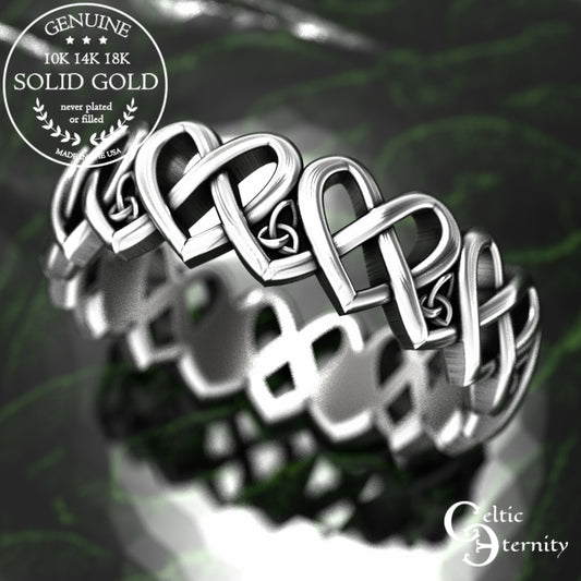 Sterling Woman's Irish Hearts Wedding Band, 1999
