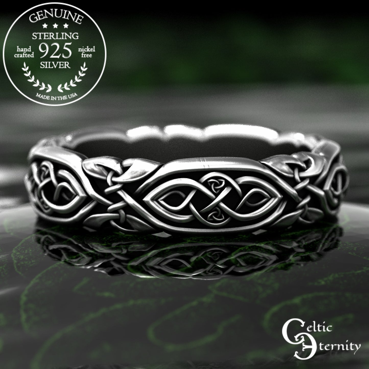 Sterling Delicate Woman's Celtic Infinity Wedding Band, 2005