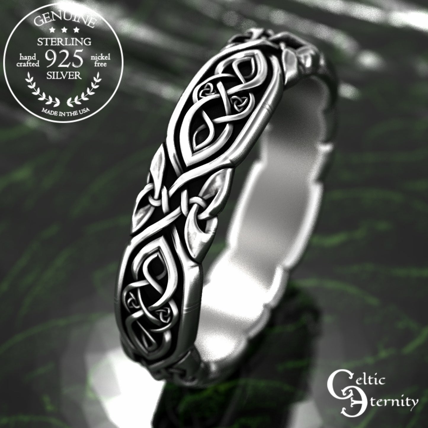 Sterling Delicate Woman's Celtic Infinity Wedding Band, 2005