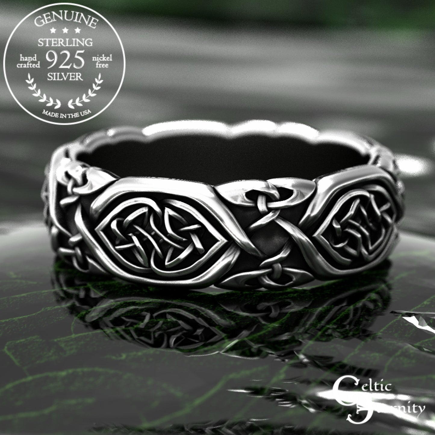 Sterling Women's Celtic Woven Heart Wedding Band, 2007