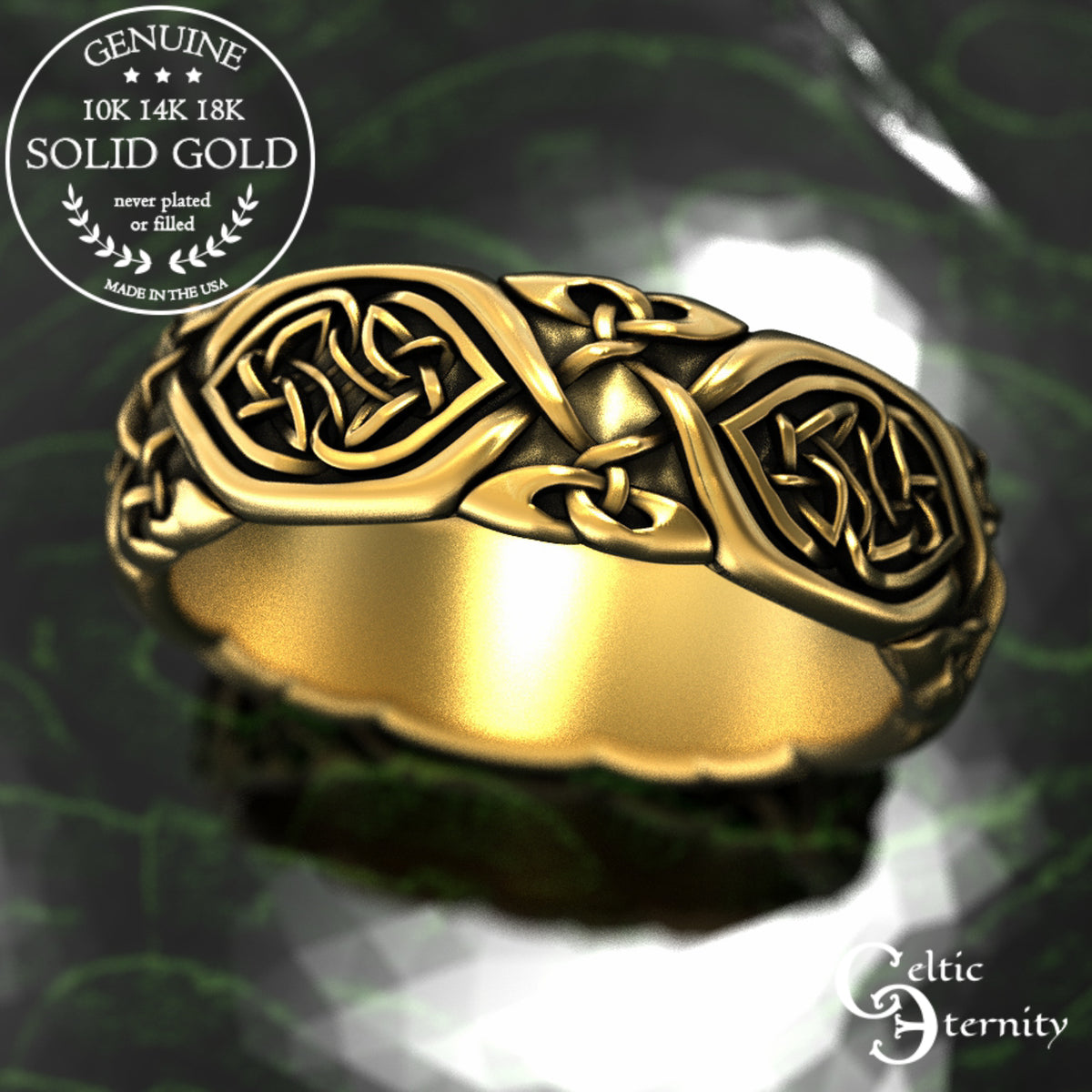 Gold or Platinum Celtic Woven Hearts Wedding Band - Trinity Knot Weave, 2007