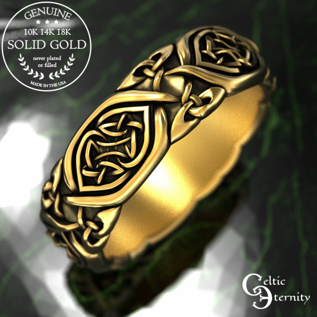 Gold or Platinum Celtic Woven Hearts Wedding Band - Trinity Knot Weave, 2007