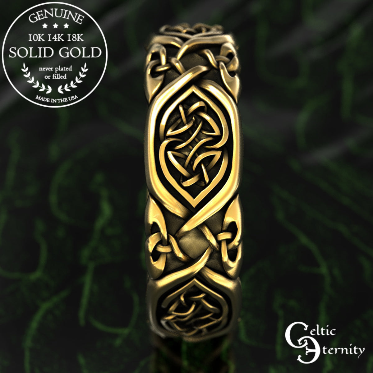 Gold or Platinum Celtic Woven Hearts Wedding Band - Trinity Knot Weave, 2007