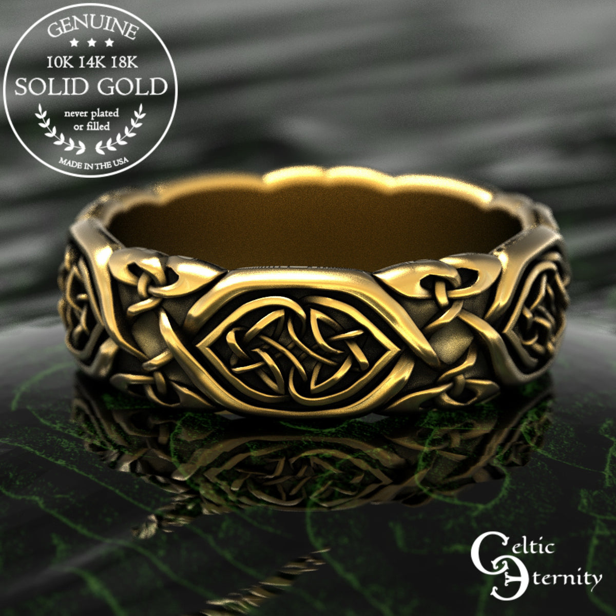 Gold or Platinum Celtic Woven Hearts Wedding Band - Trinity Knot Weave, 2007