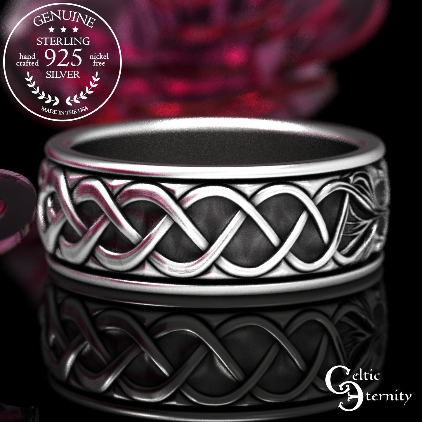 Sterling Men's Tree of Life Wedding Band, 2036