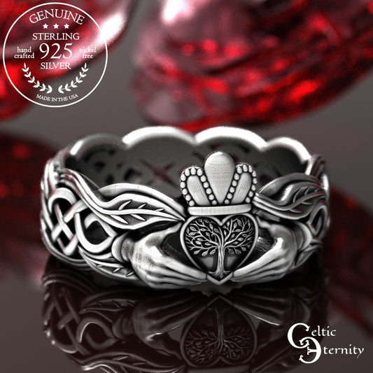 Sterling Women's Forest Claddagh Wedding Band, 2039