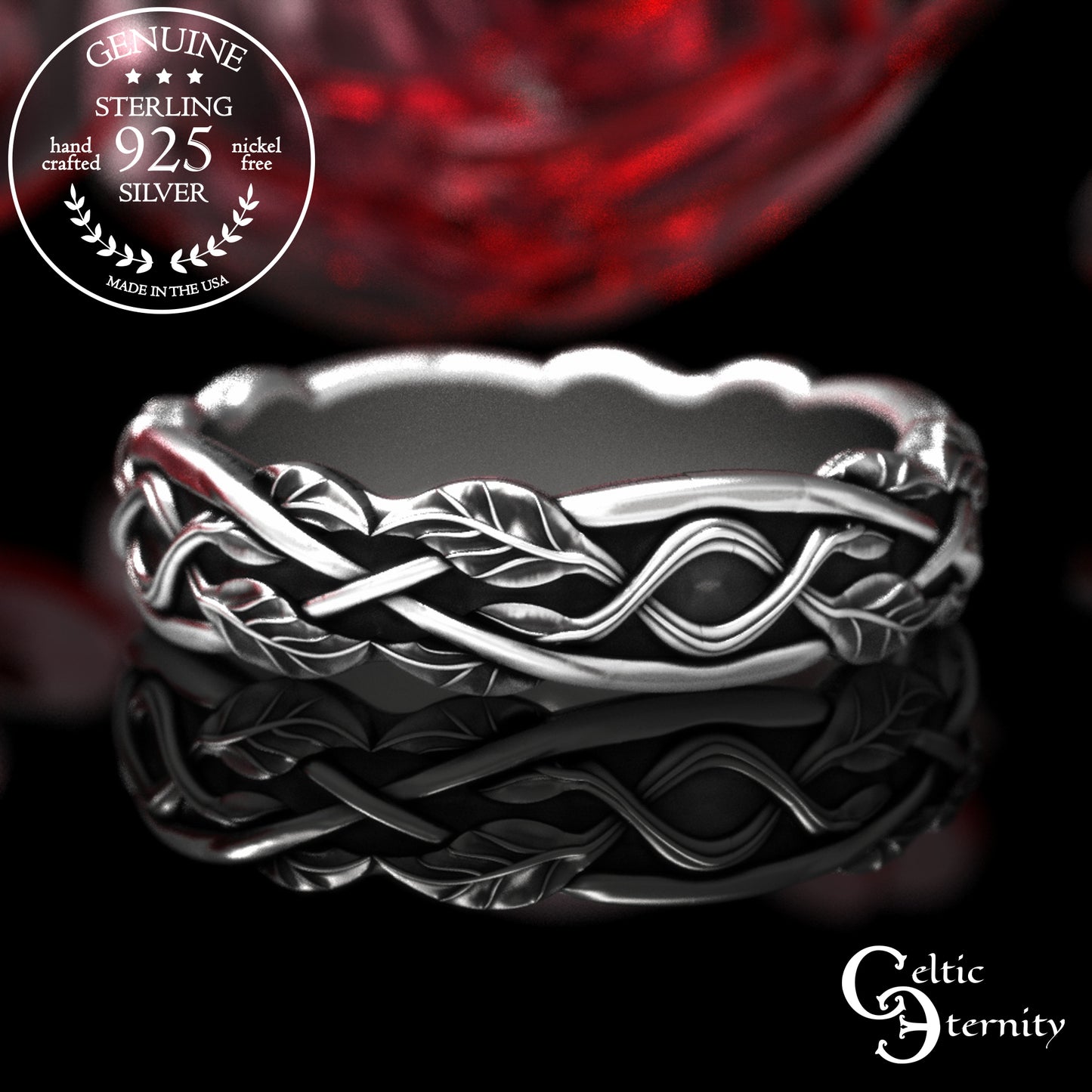 Sterling Women's Irish Tree Vines Wedding Band, 2050