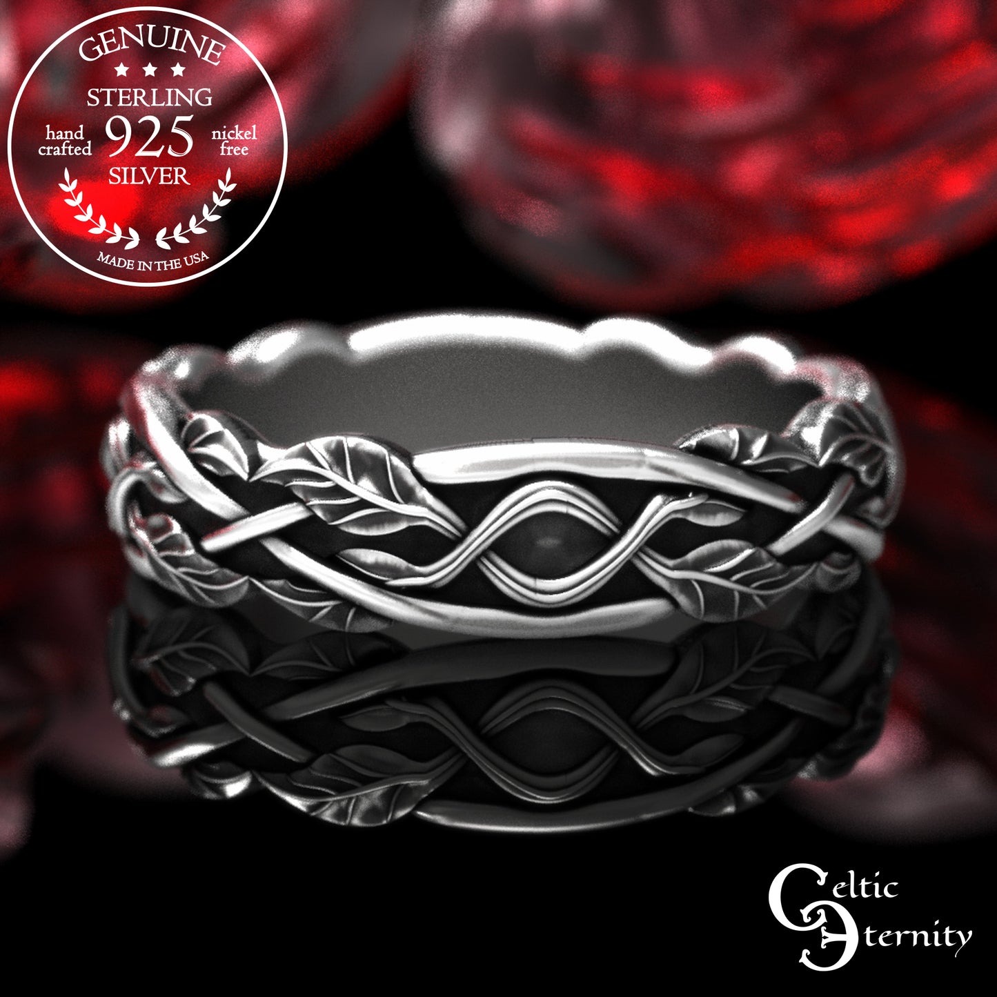Sterling Women's Irish Tree Vines Wedding Band, 2050