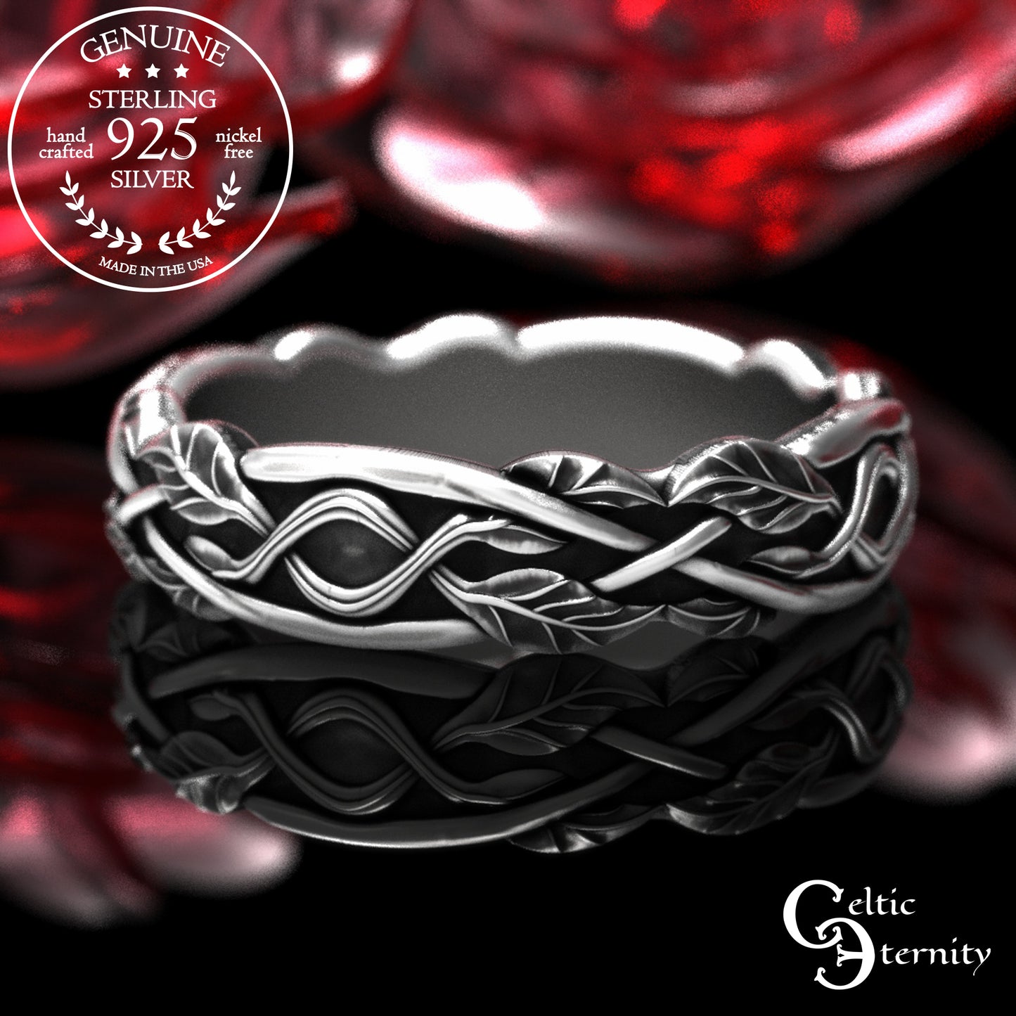 Sterling Women's Irish Tree Vines Wedding Band, 2050
