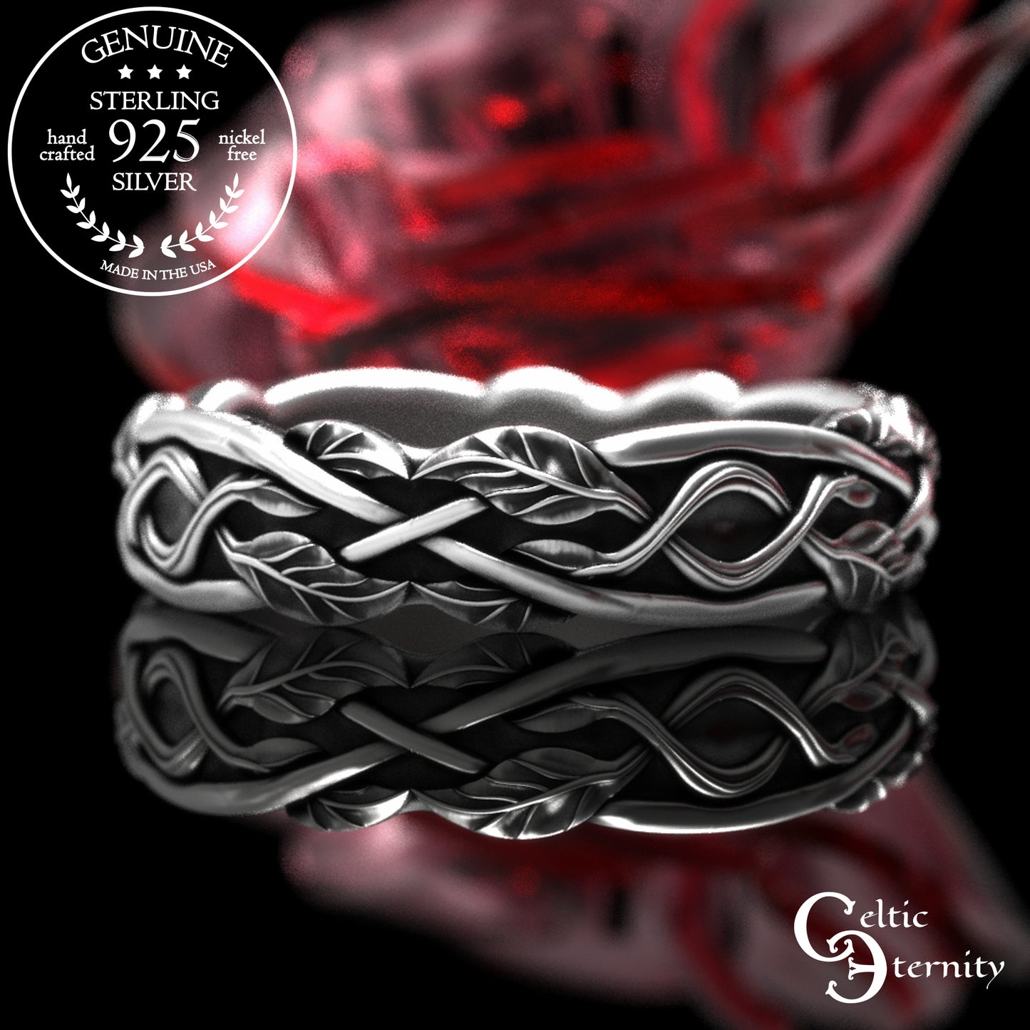 Sterling Women's Irish Tree Vines Wedding Band, 2050