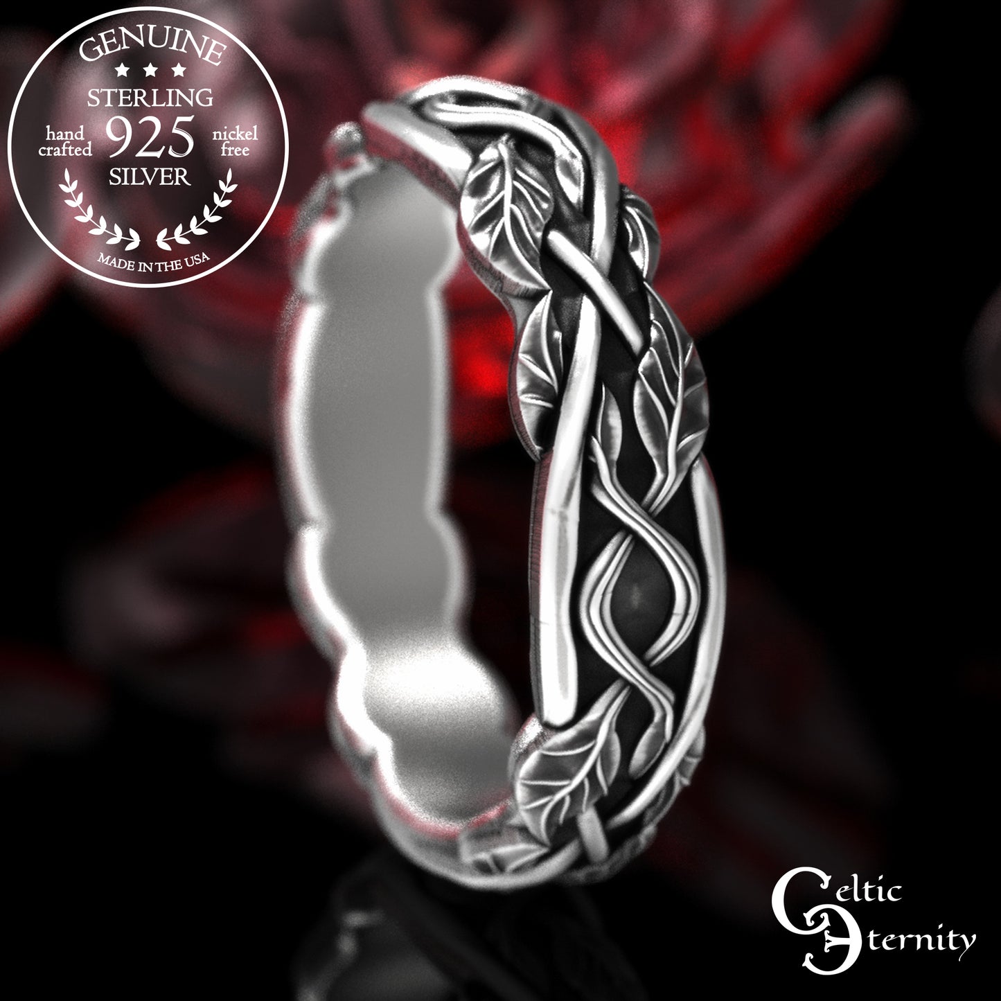 Sterling Women's Irish Tree Vines Wedding Band, 2050