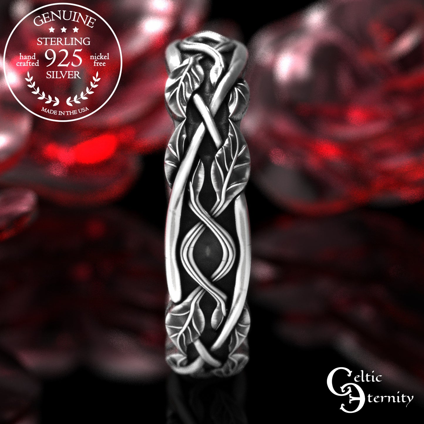 Sterling Women's Irish Tree Vines Wedding Band, 2050