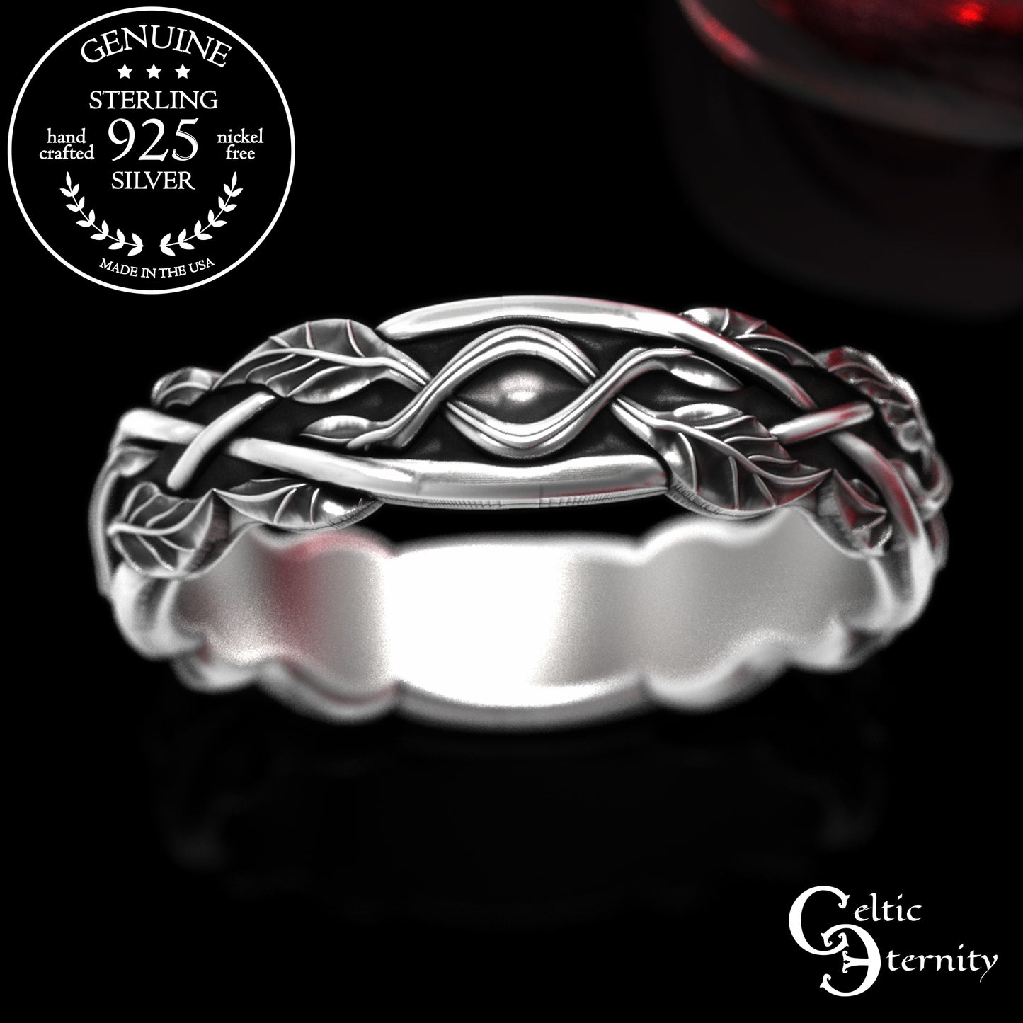 Sterling Women's Irish Tree Vines Wedding Band, 2050