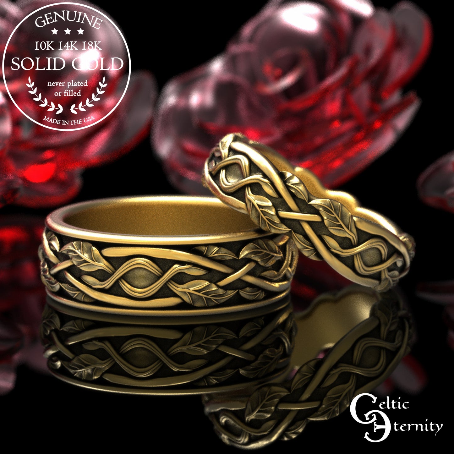 Sterling Women's Irish Tree Vines Wedding Band, 2050