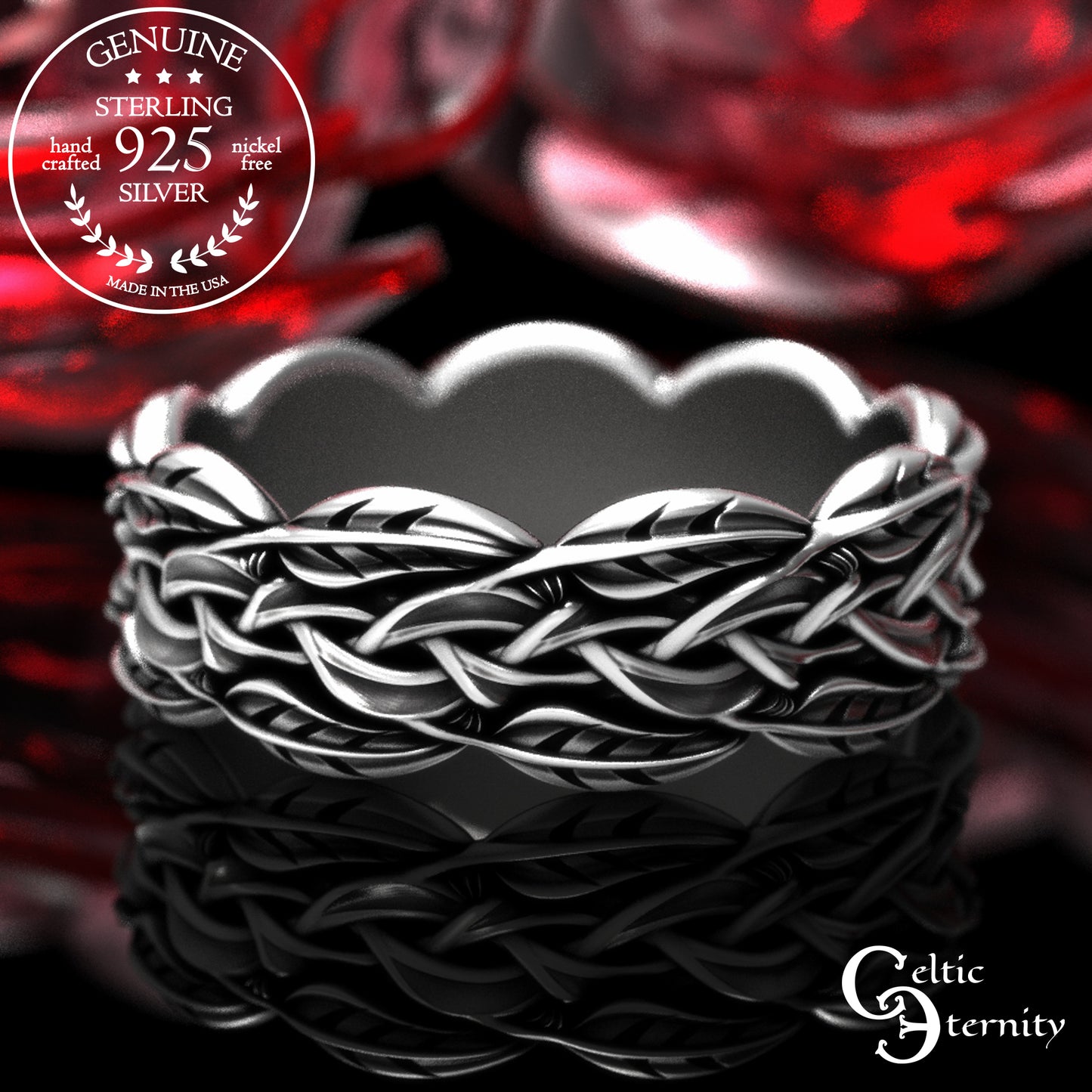 Sterling Women's Irish Braided Vine Wedding Band, 2054