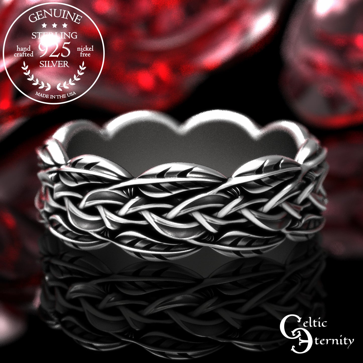 Sterling Women's Irish Braided Vine Wedding Band, 2054