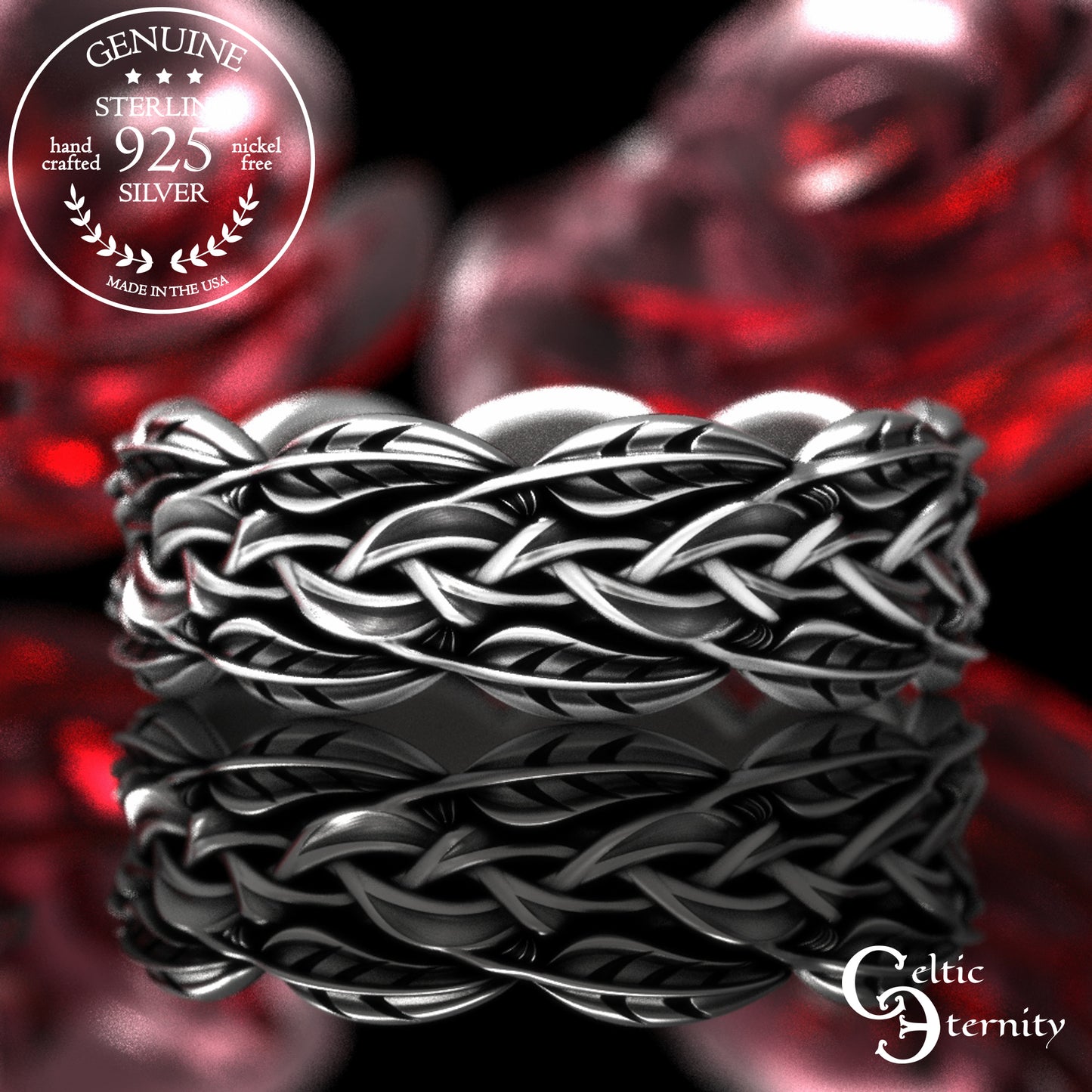 Sterling Women's Irish Braided Vine Wedding Band, 2054
