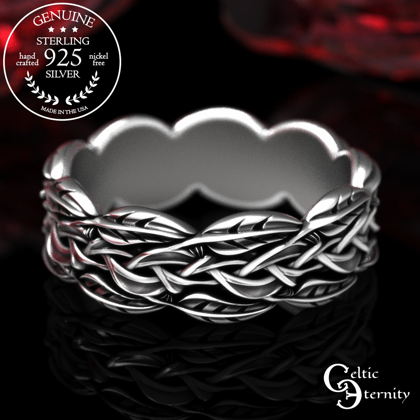 Sterling Women's Irish Braided Vine Wedding Band, 2054
