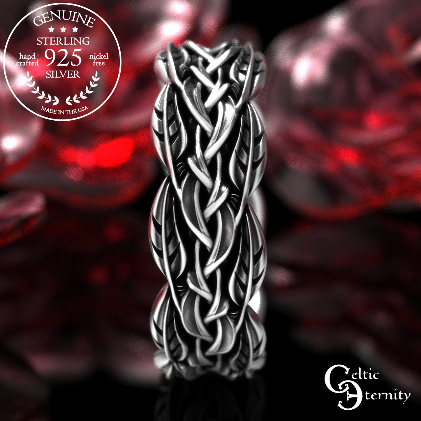 Sterling Women's Irish Braided Vine Wedding Band, 2054