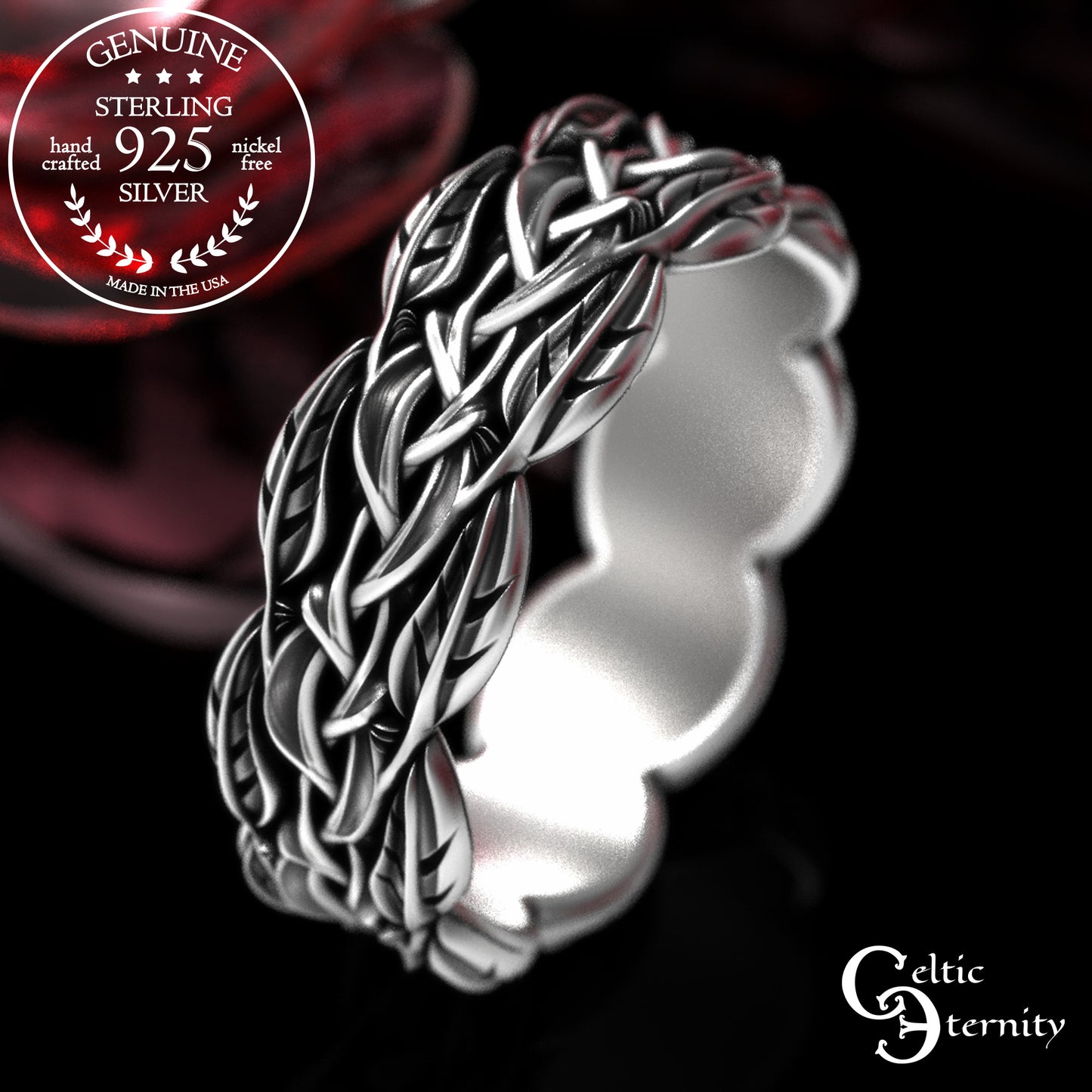 Sterling Women's Irish Braided Vine Wedding Band, 2054