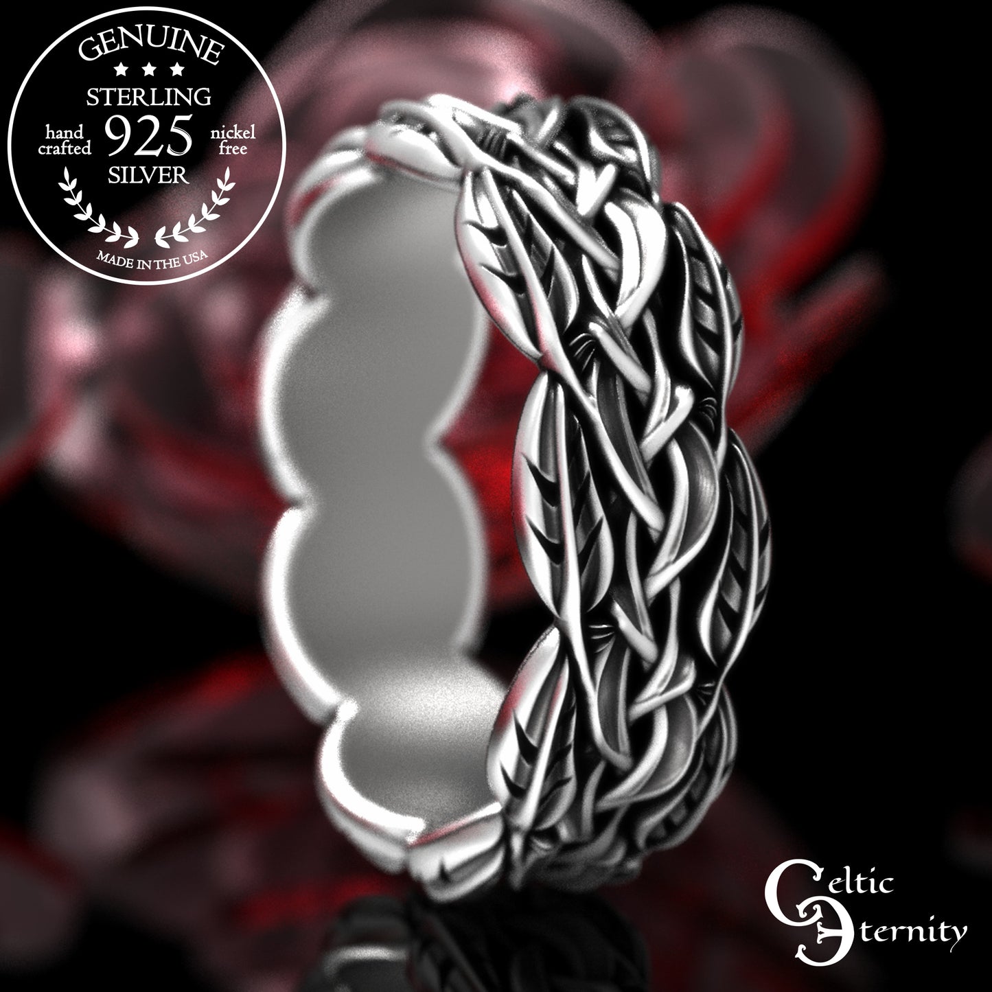 Sterling Women's Irish Braided Vine Wedding Band, 2054
