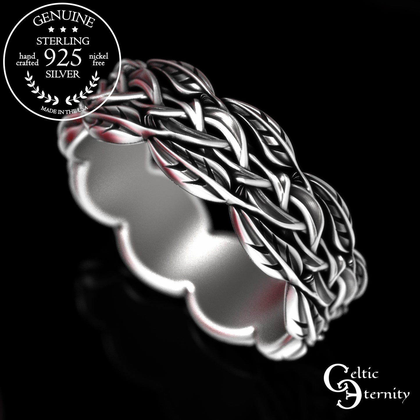 Sterling Women's Irish Braided Vine Wedding Band, 2054