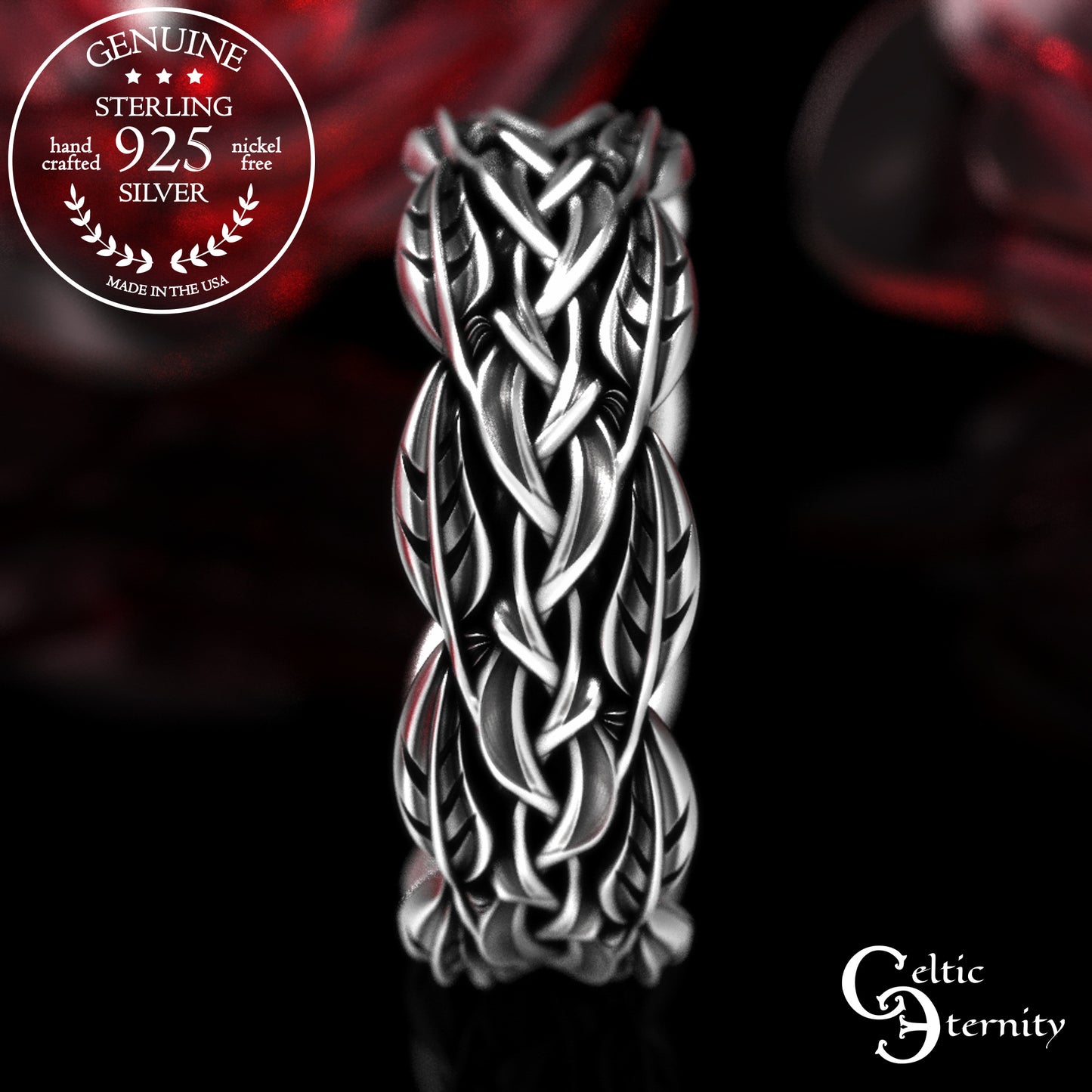 Sterling Women's Irish Braided Vine Wedding Band, 2054