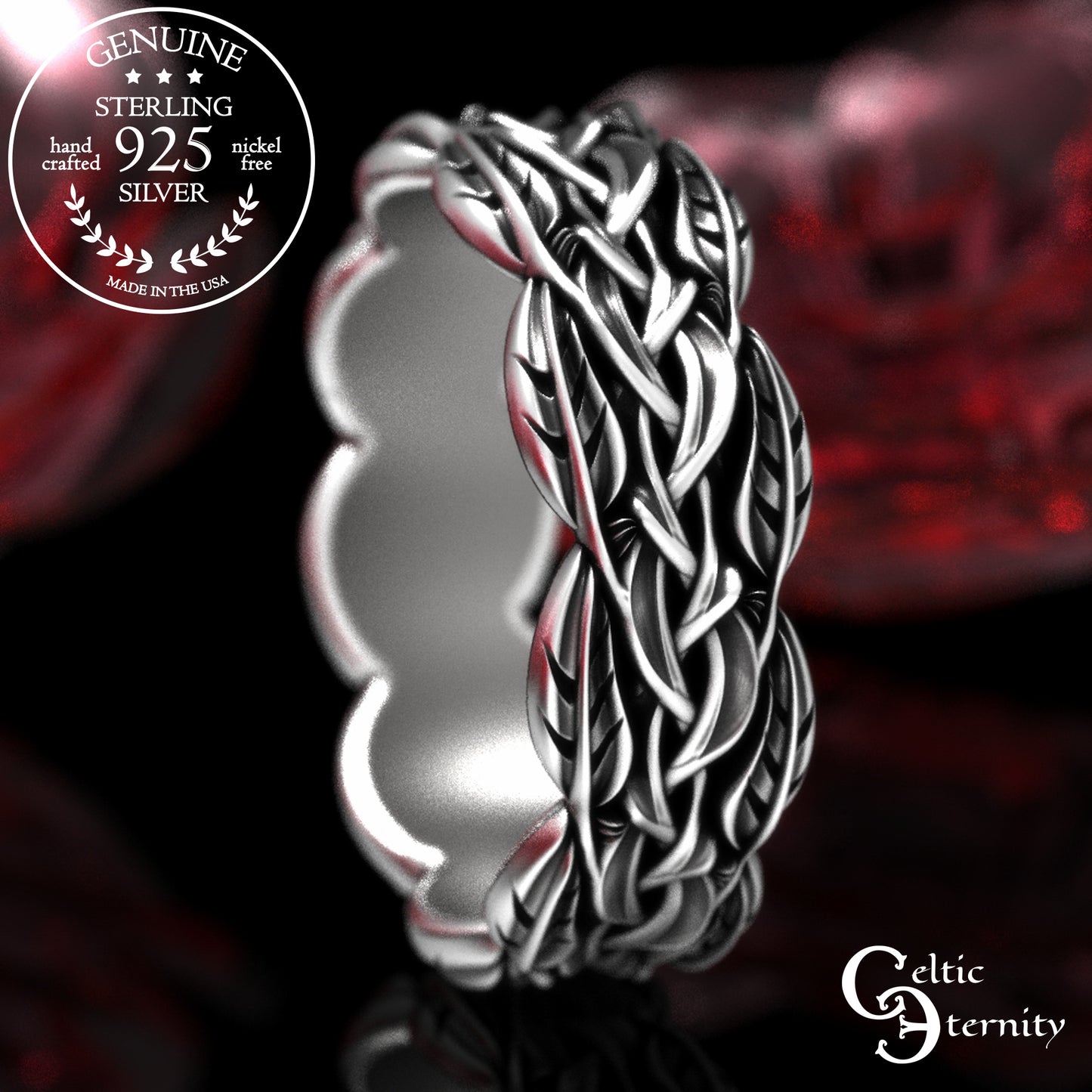 Sterling Women's Irish Braided Vine Wedding Band, 2054