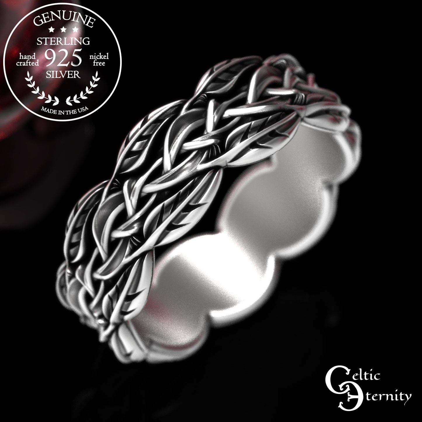 Sterling Women's Irish Braided Vine Wedding Band, 2054