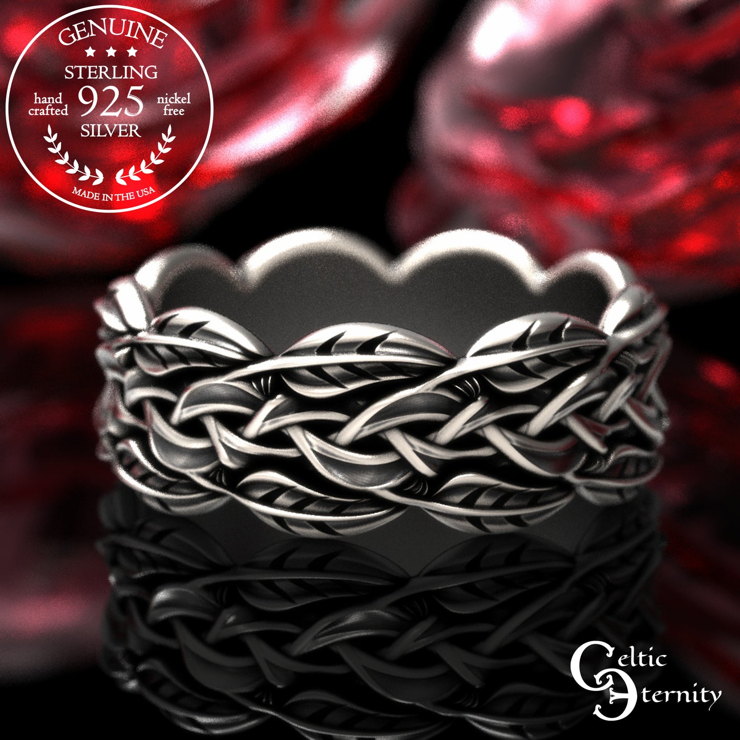 Sterling Women's Irish Braided Vine Wedding Band, 2054