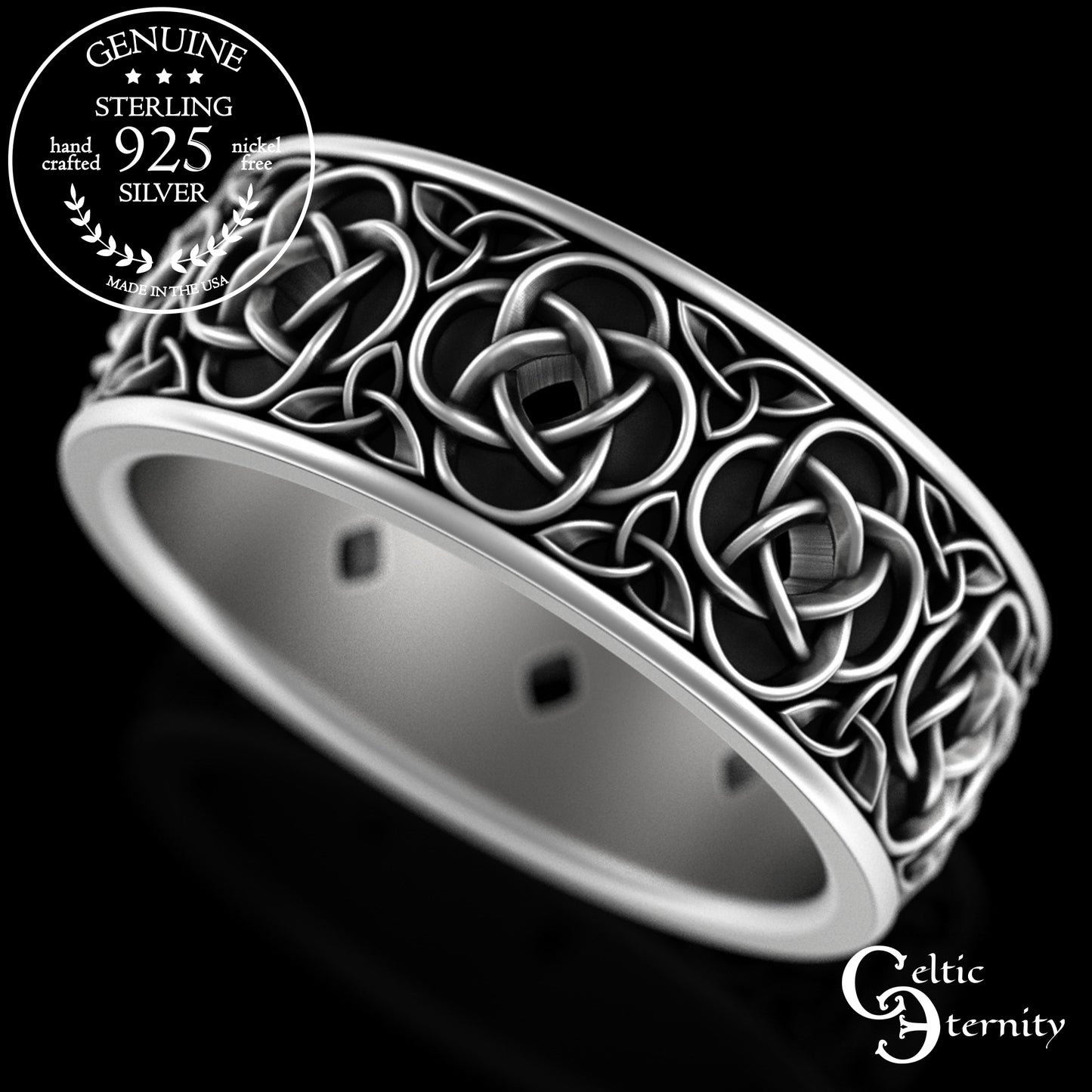Matching Sterling Irish Quaternary Knot Wedding Ring Set, 2080 2081