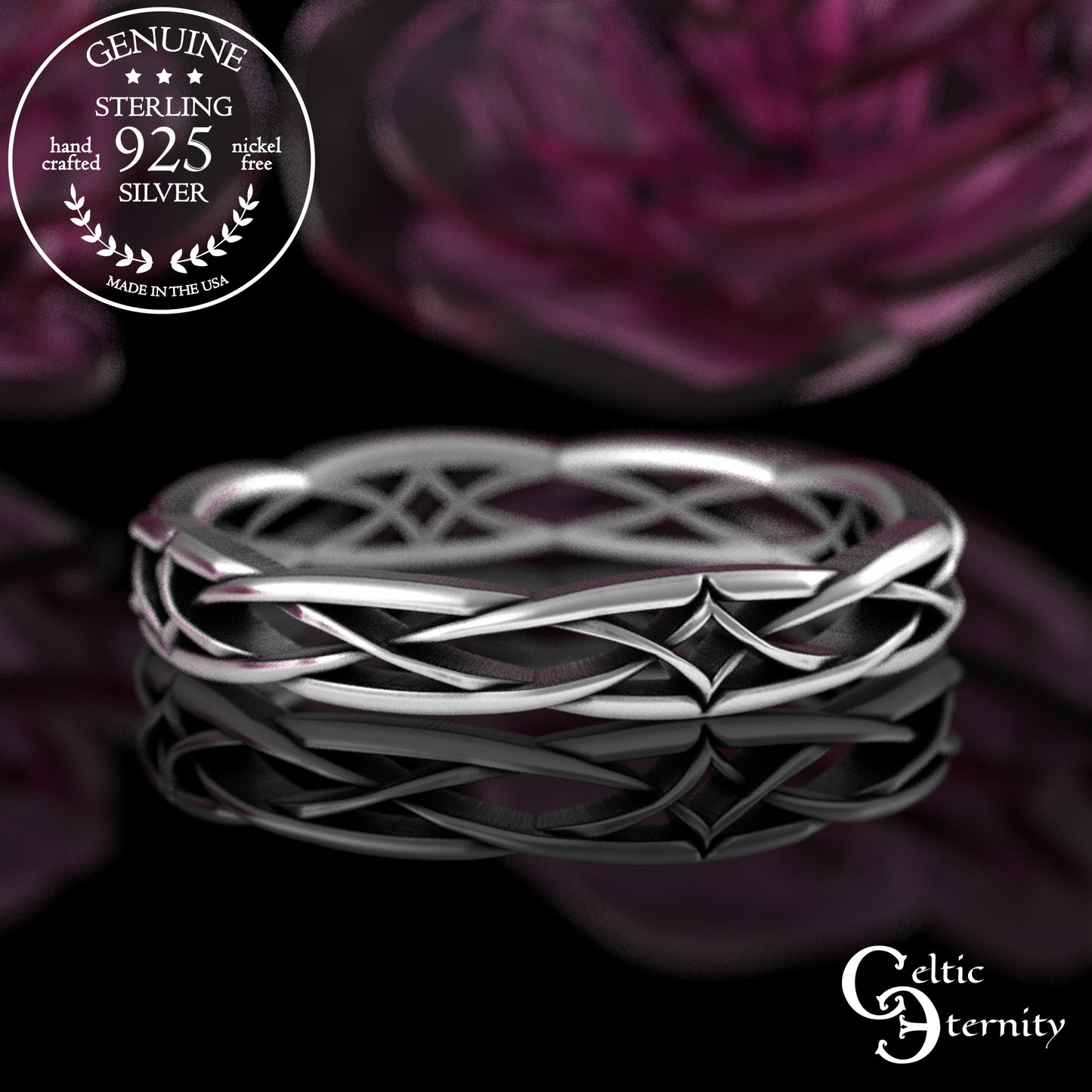 Woman's Sterling Narrow Irish Wedding Band, 2083