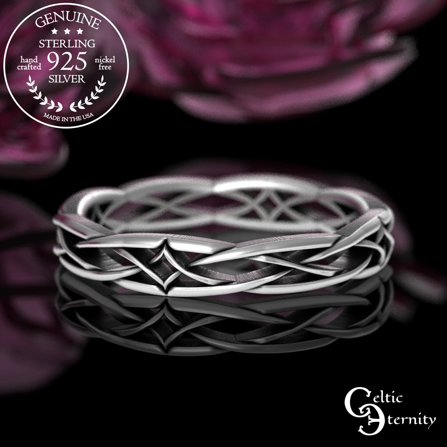 Woman's Sterling Narrow Irish Wedding Band, 2083
