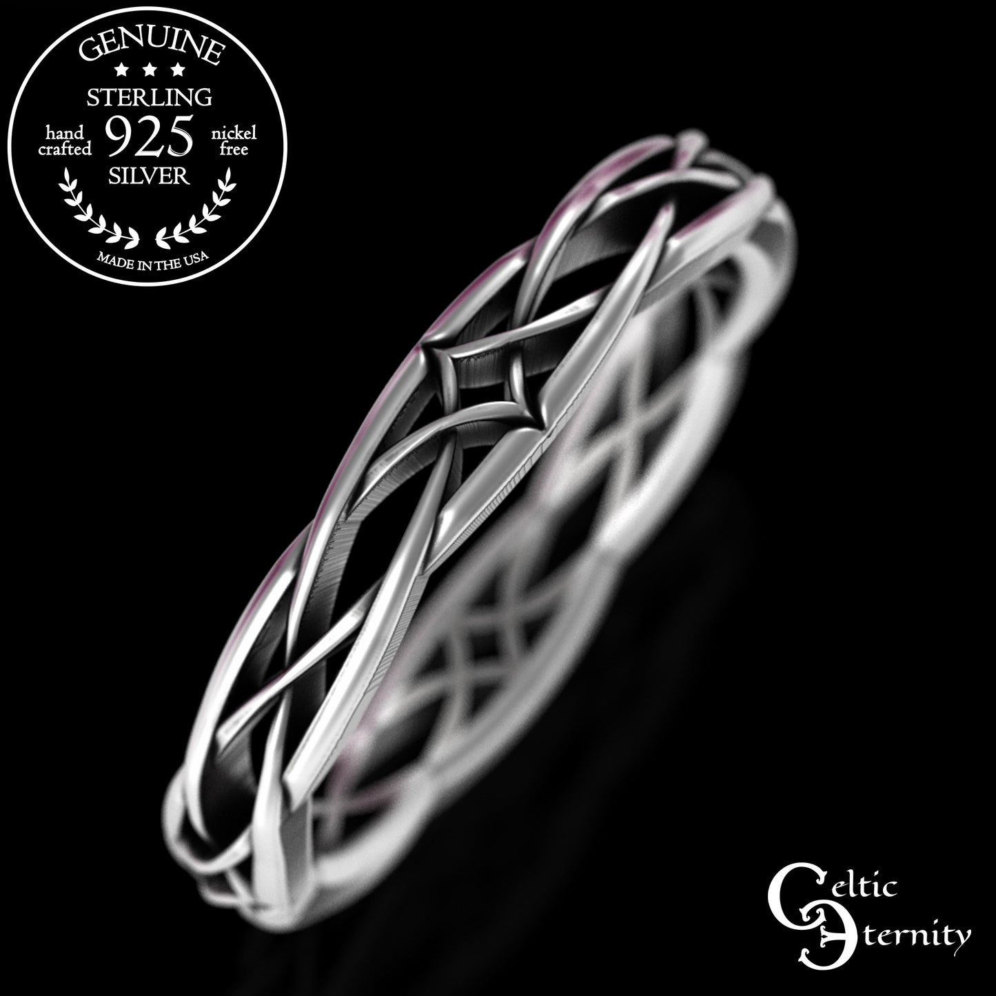 Woman's Sterling Narrow Irish Wedding Band, 2083
