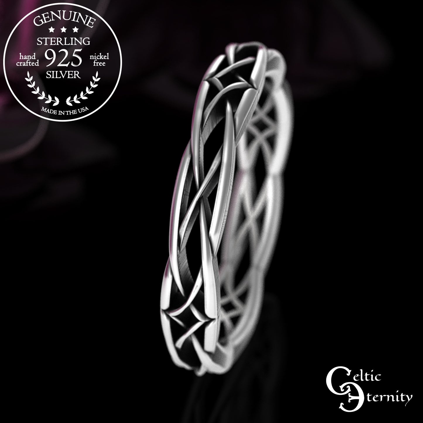 Woman's Sterling Narrow Irish Wedding Band, 2083