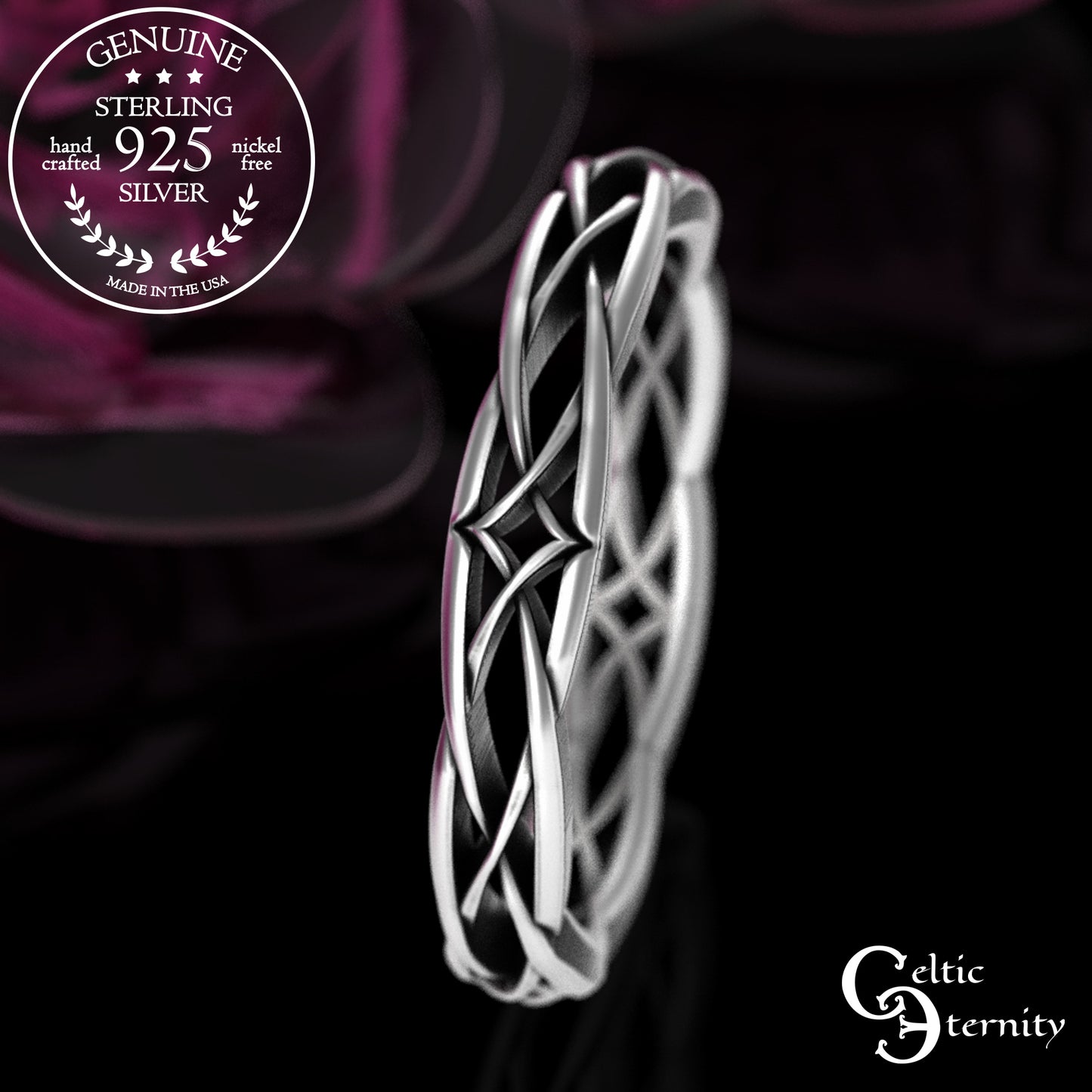 Woman's Sterling Narrow Irish Wedding Band, 2083