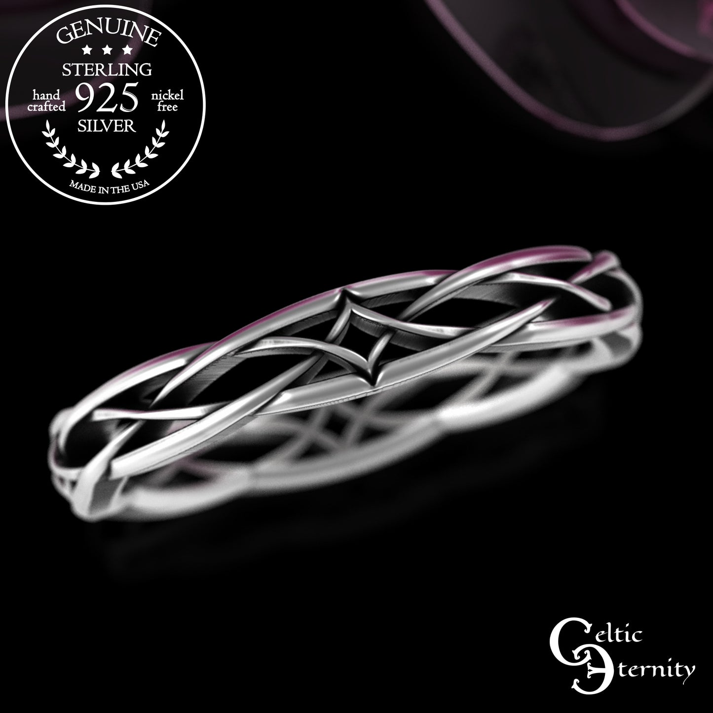 Woman's Sterling Narrow Irish Wedding Band, 2083