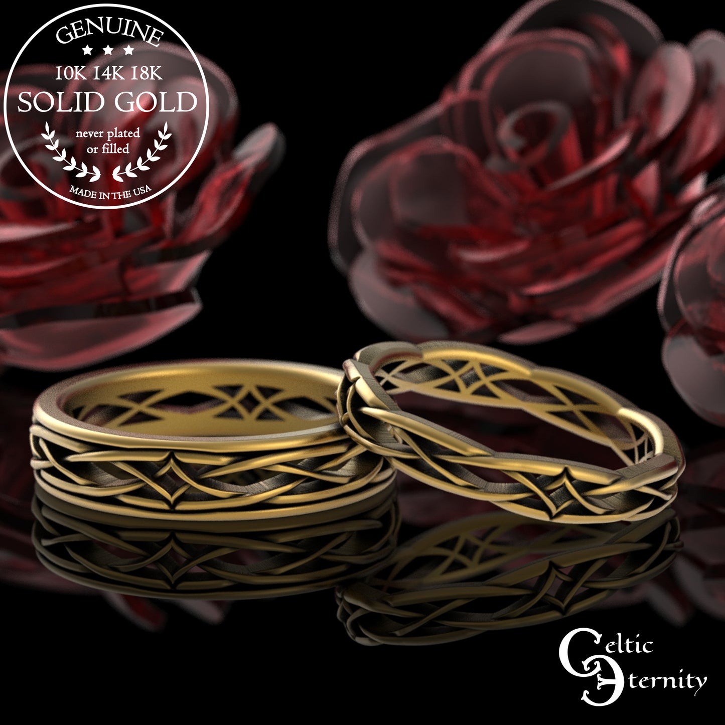 Woman's Intricate Diamond-Weave Celtic Wedding Band, 2084
