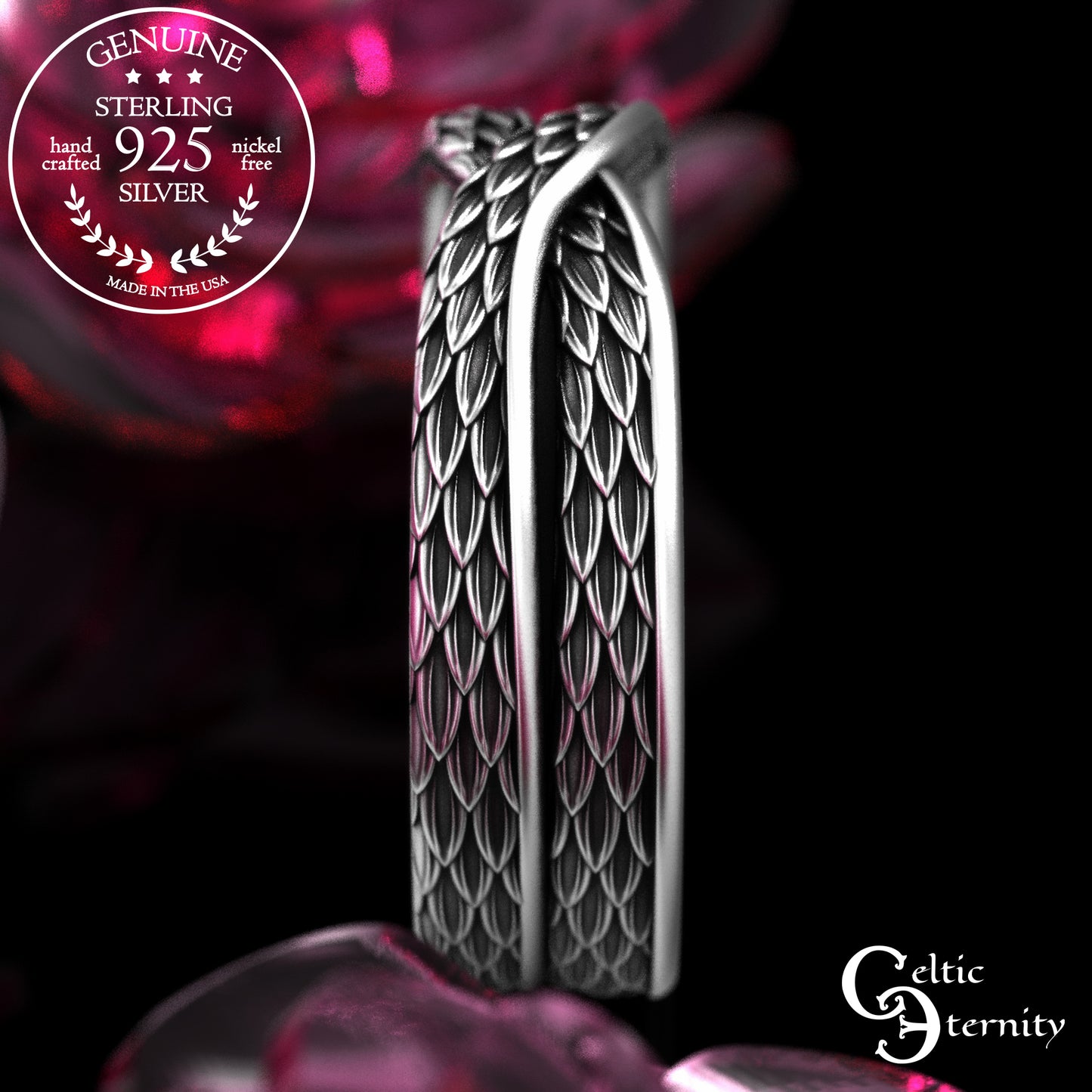 Sterling Infinity Snake Scale Wedding Band, 2089