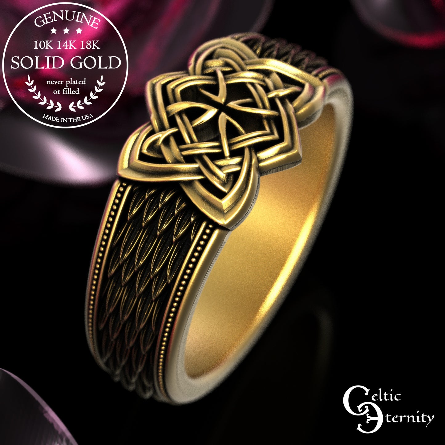 Sterling Silver Men's Snake Scale Celtic Statement Ring, 2095