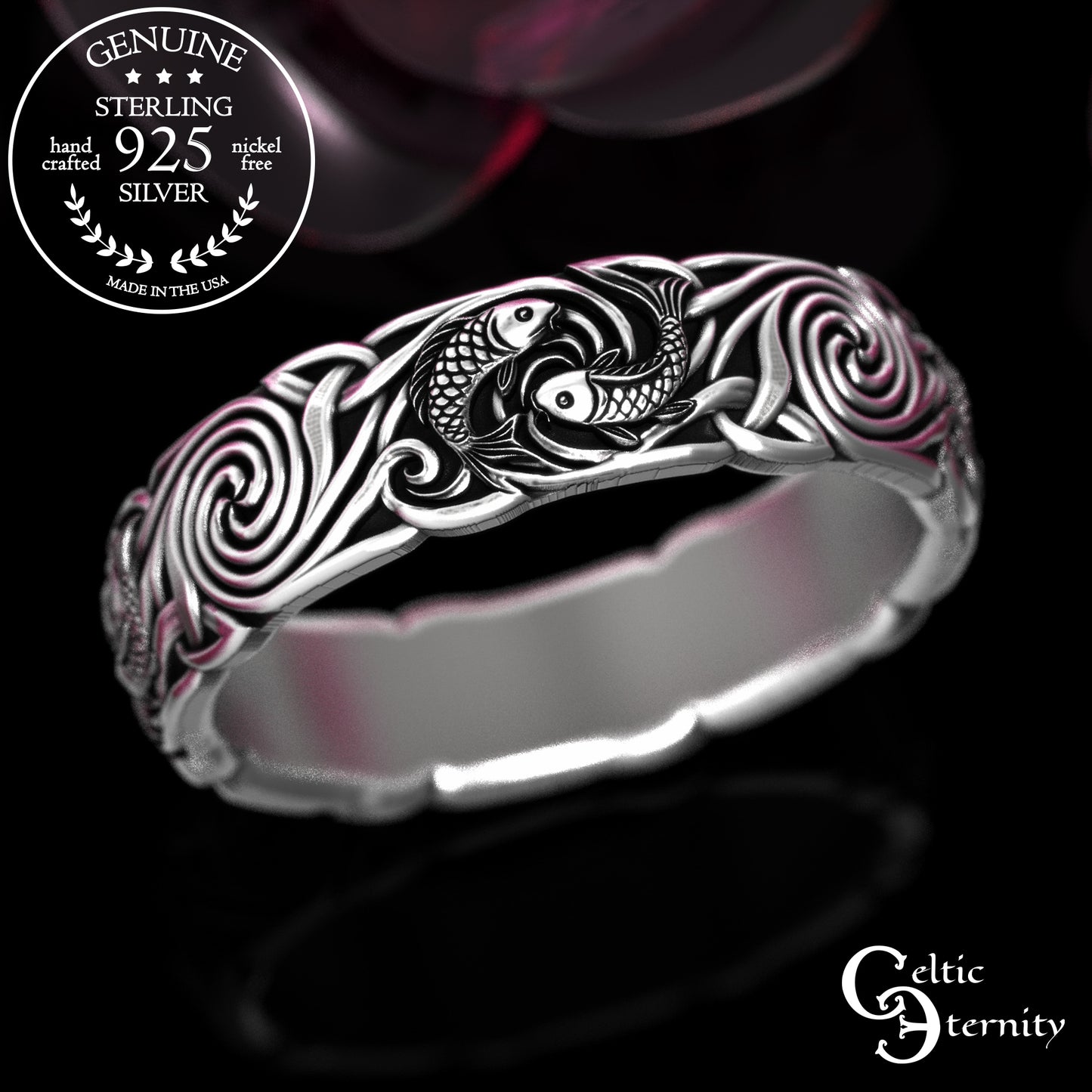 Women's Sterling Koi Fish Wedding Band, 2097