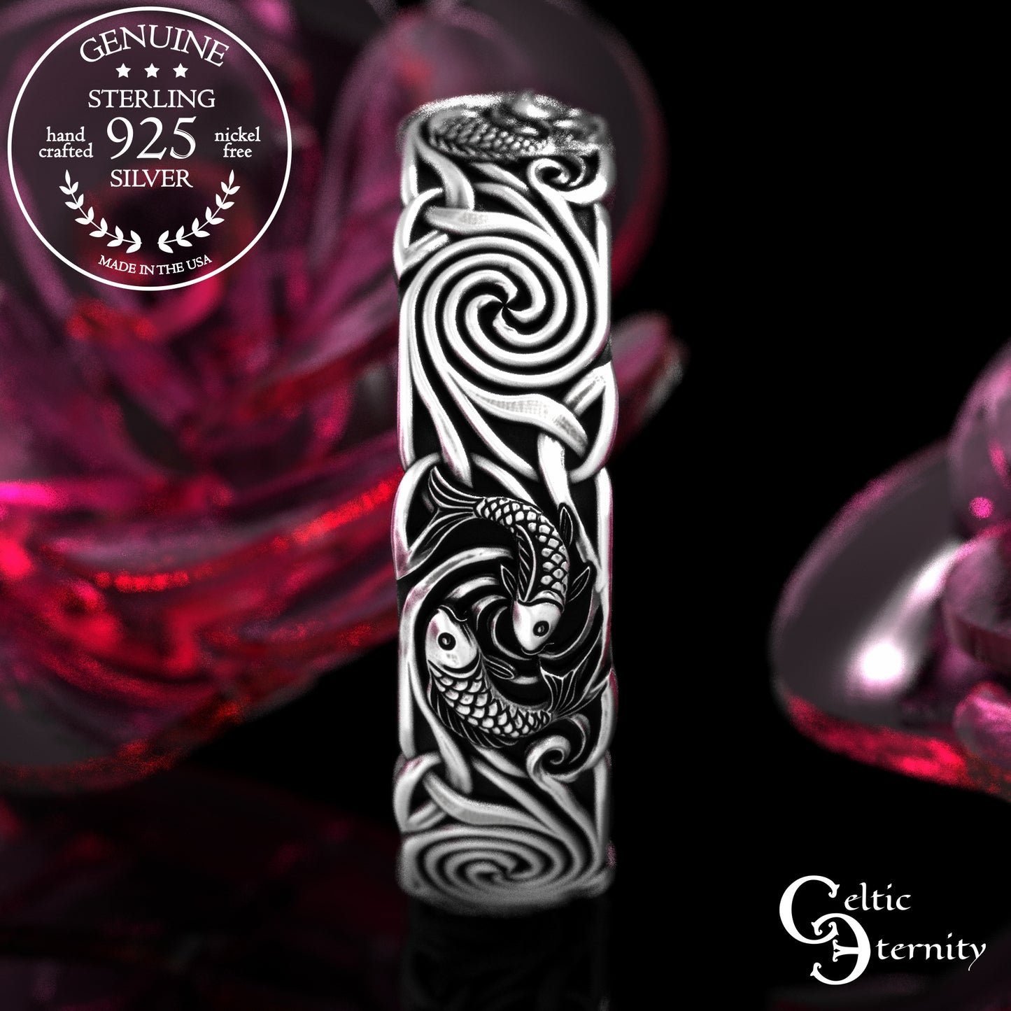 Women's Sterling Koi Fish Wedding Band, 2097