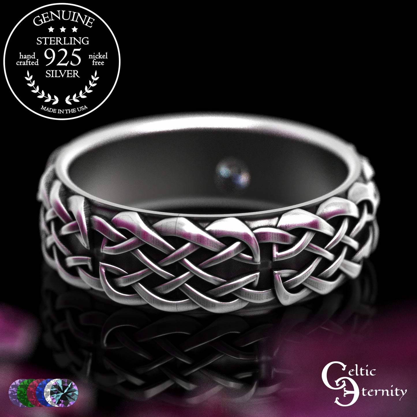 Woman's Sterling Sea Bird Puffin Wedding Band, 2119