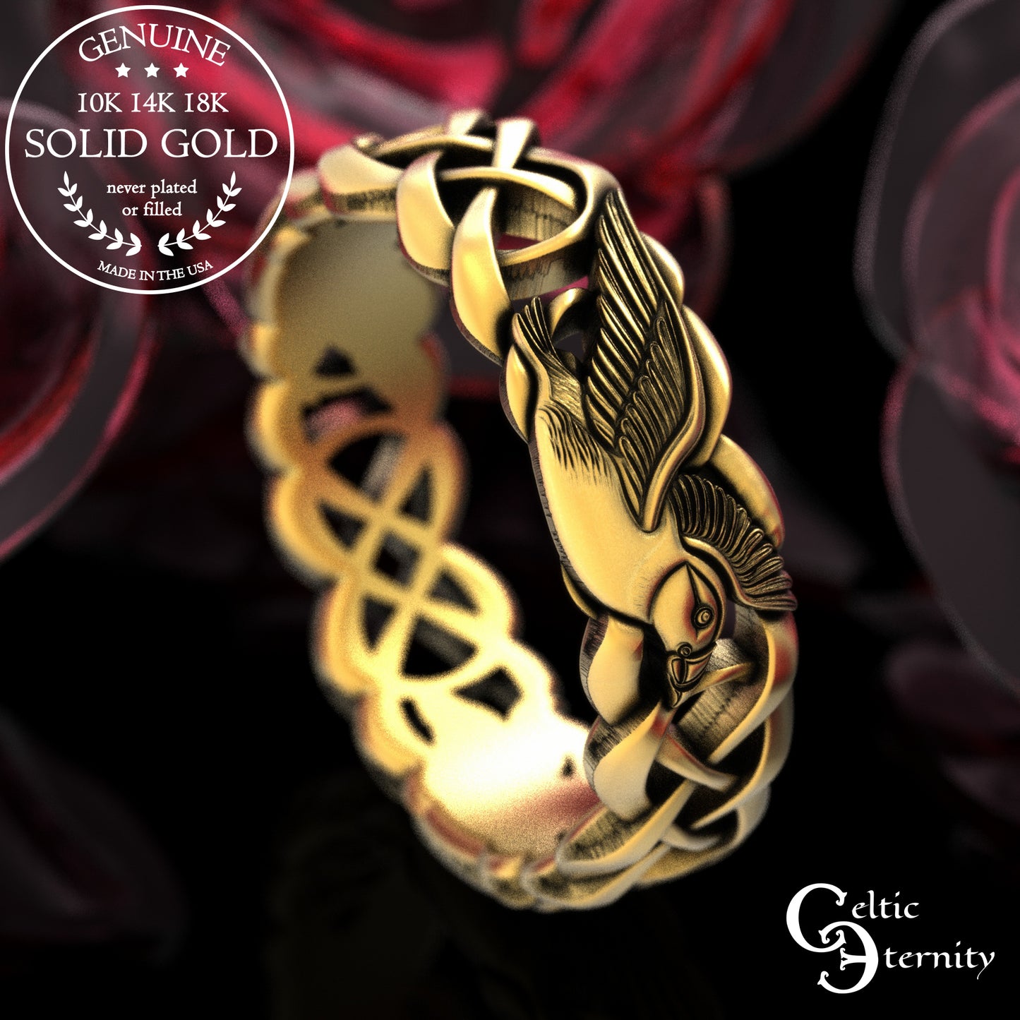 Women's Gold or Platinum Puffin Wedding Band, 2122